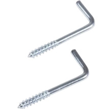 Två skruvkrokar i metall