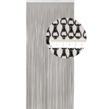 Dekorativ kedjegardin med detaljvy av kedjelänkarna och centimeterangivelse