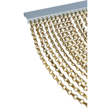 Guldfärgad kedjegardin med fästskena