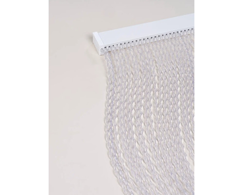 Dekorativ trådgardin med vitt fäste