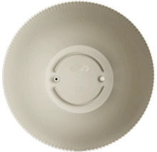 elho blomkruka i plast, vy ovanifrån av insidan med räfflad kant och dräneringshål.