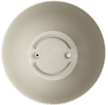 elho blomkruka i beige plast, vy ovanifrån med räfflad kant.