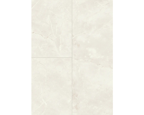 Golvplatta i marmorlook med subtil ådring.