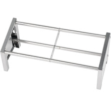 Utdragbart skoställ i metall med tre teleskopstänger.