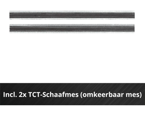 Två stycken TCT-hyvelstål, vändbara hyvelknivar av hårdmetall.