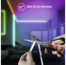 LED-list som kortas av med en sax, kan kortas av var 20:e centimeter.