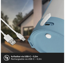 Detaljvy av en produkt med USB-C anslutning och en 0,5 meter lång USB laddningskabel.