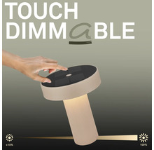 Bordslampa med touch-dimmerfunktion från cirka 10 procent till 100 procent ljusstyrka.