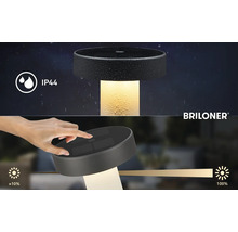 Briloner LED-bordslampa med IP44-stänkskydd och touch-dimmerfunktion från cirka 10 till 100 procent.