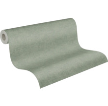 Strukturerad non-woven tapet i salviagrön, enfärgad