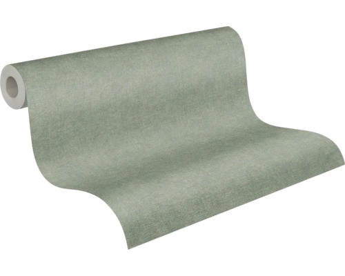 Strukturerad non-woven tapet i salviagrön, enfärgad