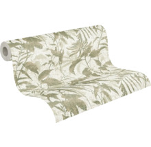 Non-woven tapet med botaniskt mönster av blad och blommor
