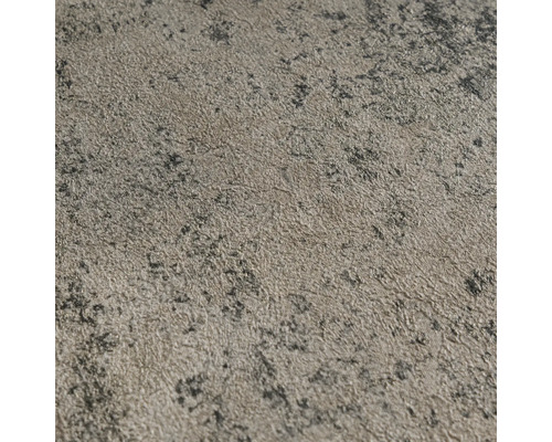 Non-woventapet med strukturerad yta och stenlook i grått och beige.