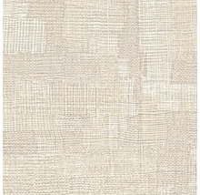 Beige strukturerad tapet i linneoptik med en fint vävd yta.