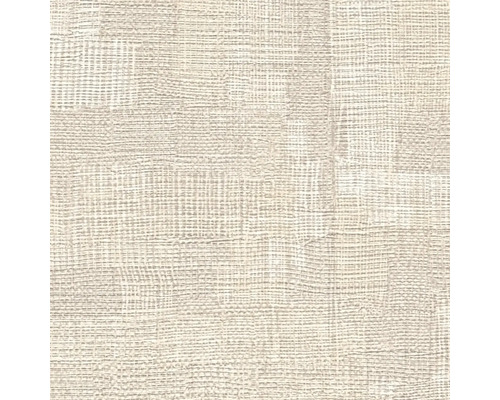 Beige strukturerad tapet i linneoptik med en fint vävd yta.