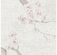 Tapet med körsbärsblomsmönster och grenar på fin horisontell textur.