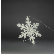 LED snöflinga för juldekoration med varmvita lampor.