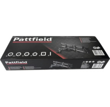 Pattfield precisionsgeringssåg 550 mm i förpackning med vinklar från 15 till 90 grader och sigill för testad säkerhet.