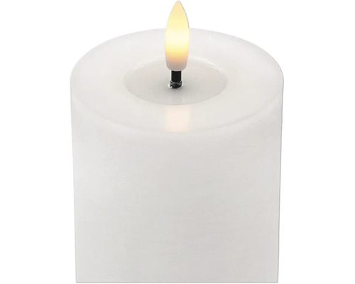 Vitt LED blockljus med en realistiskt lysande flamma.