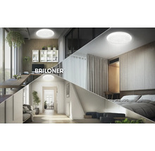 Briloner LED-taklampa med stjärnhimmelseffekt i olika bostadsområden som arbetsrum, sovrum och hall.