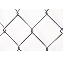 Närbild av ett flätverksstängsel med rutformade maskor av metalltråd.
