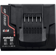 Metabo batteriladdare ASC 72, luftkyld, för 12 Volt till 18 Volt litiumjonbatterier, Cordless Alliance System, Metabo Logo.