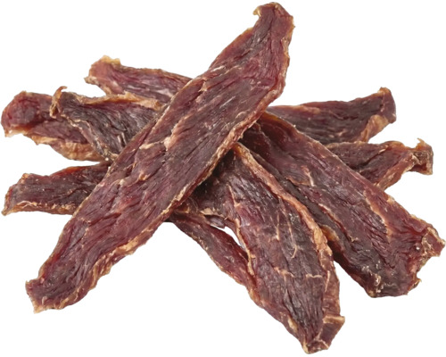 Torkade köttremsor som hundgodis eller tuggbitar för hundar.