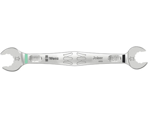 Wera Joker 6005 dubbel öppen fast nyckel av metall i storlekarna 12 millimeter och 13 millimeter.
