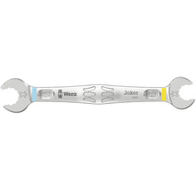 Wera Joker 6005 dubbel u-nyckel i metall, storlekar 10 och 11 millimeter med 15 graders returvinkel.