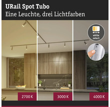 URail Spot Tubo skensystem i köket med tre justerbara färgtemperaturer från 2700 till 4000 Kelvin och White Select-brytare.