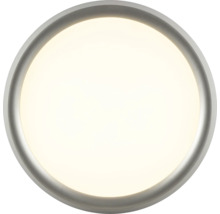 Rund LED taklampa med smal ram och jämn ljusyta.