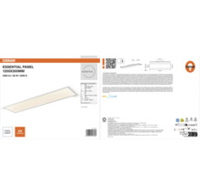 Osram LED-panel Essential, 1200 gånger 300 millimeter, 36 Watt, 4300 Lumen, 4000 Kelvin, kallvitt ljus, tre års garanti.