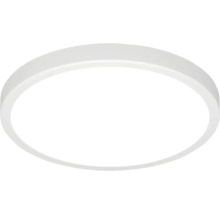 Rund LED-taklampa i platt, modern design.