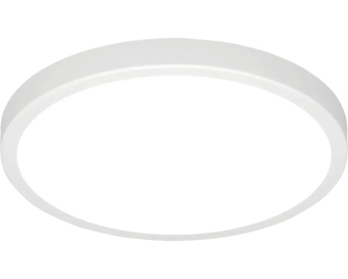 Rund LED-taklampa i platt, modern design.