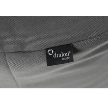 Dralon-logotyp på vävt tyg.
