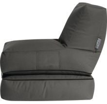 Antracitgrå sittsäck med högt ryggstöd och sidoficka, Sitting Point Logo.