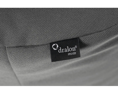 Dralon-logotyp på vävt tyg.