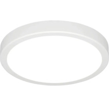 Rund vit taklampa i platt design.
