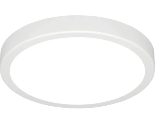Rund vit taklampa i platt design.