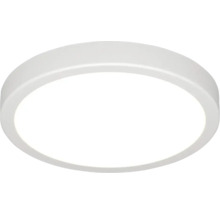 Rund LED-taklampa med platt design och enkel ram.