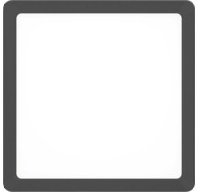 Kvadratisk LED-panel med mörk ram och vit lysande yta.