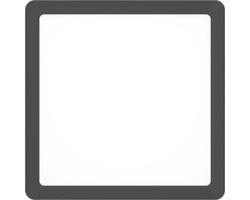 Kvadratisk LED-panel med mörk ram och vit lysande yta.