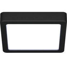 Fyrkantig LED-taklampa med svart ram och vit ljusyta.