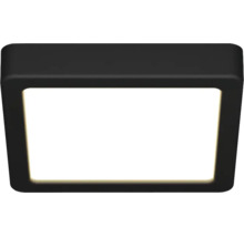 Fyrkantig LED-taklampa med svart ram och vit diffusoryta.