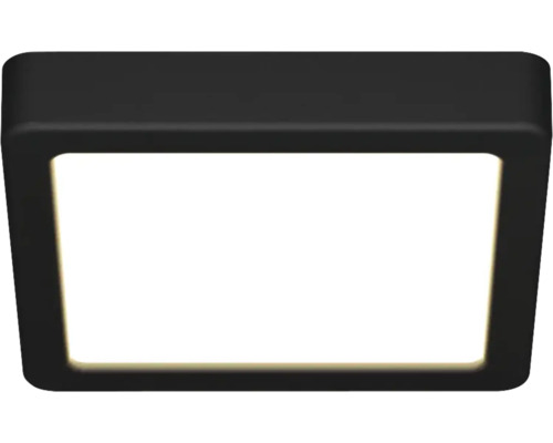 Fyrkantig LED-taklampa med svart ram och vit diffusoryta.