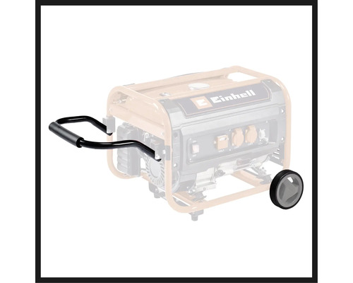 Einhell transportsats för strömgenerator bestående av ett fällbart metallhandtag och hjul.