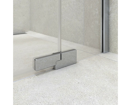 Duschhörn JUNGBORN sette 100x90 krom klarglas svängdörr fast del höger/vägg vänster smutsavvisande med handtag