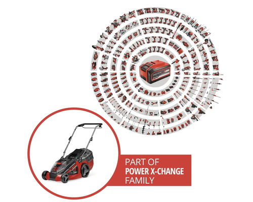 Gräsklippare EINHELL Power-X-Change GE-CM 43 Li M inkl. mulchkit 2x18V/4,0Ah batterier & 2 laddare