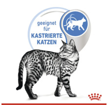 Symbolbild kattmat för kastrerade katter med Royal Canin logotyp