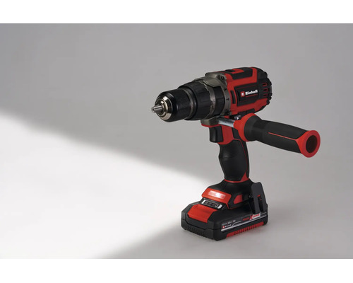 Einhell sladdlös slagborrmaskin med extra handtag och Einhell logotyp